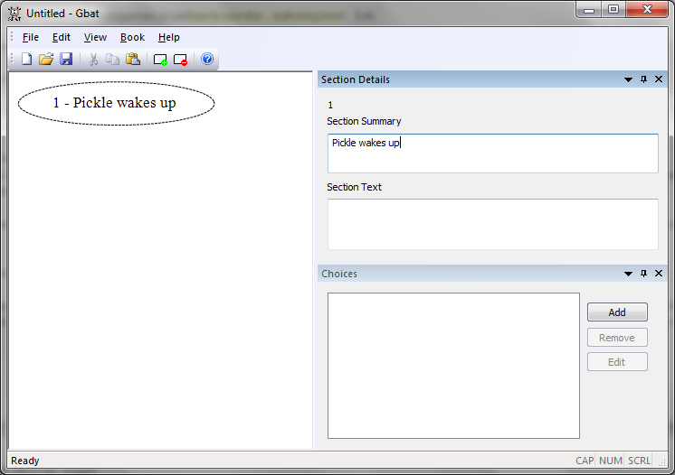 Typing a section summary will add the text to the graph