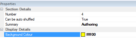 Colours can now be picked from the section properties grid