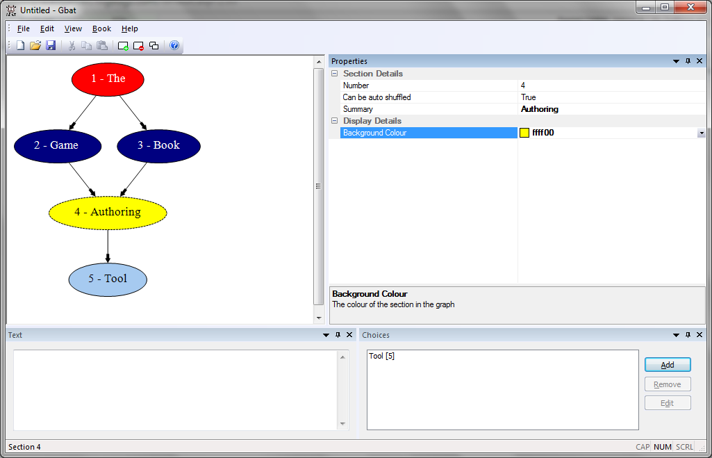 You can now colour the sections of your graph